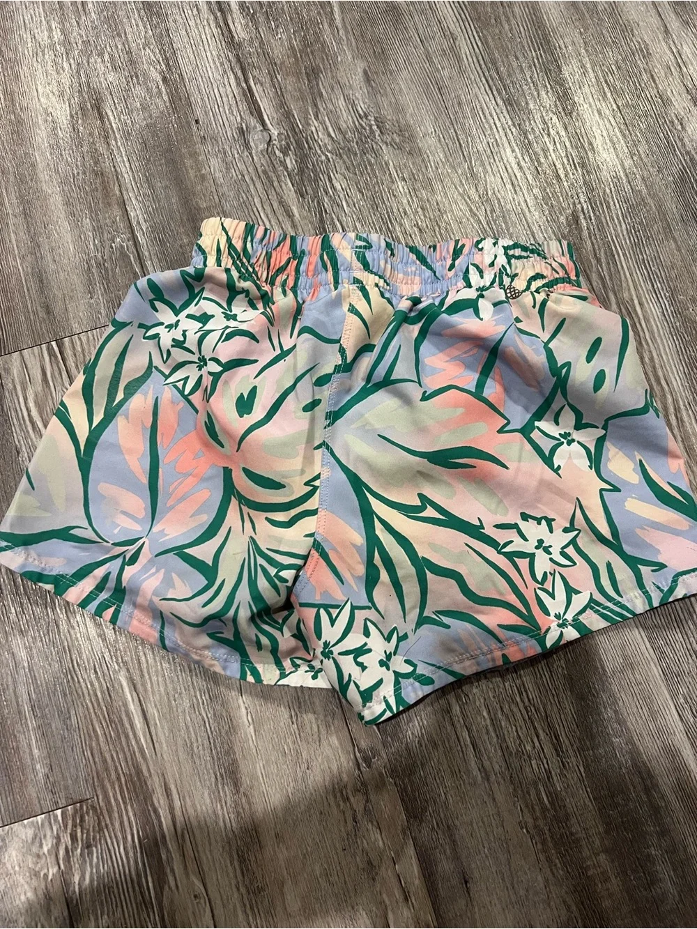 adidas Pink and Green Tropical Print Athletic Shorts